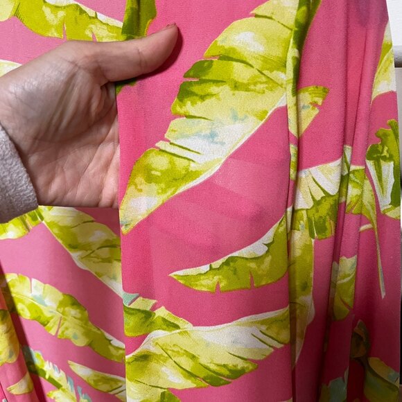 Aura The Label Tropical Leaf Print Open Front Kimono Cover-Up M NWOT - Picture 6 of 11